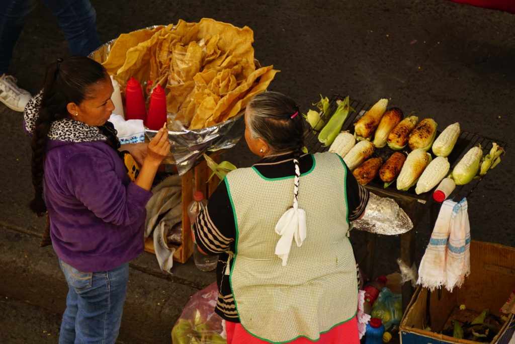 Elote- Food stand in Mexico City