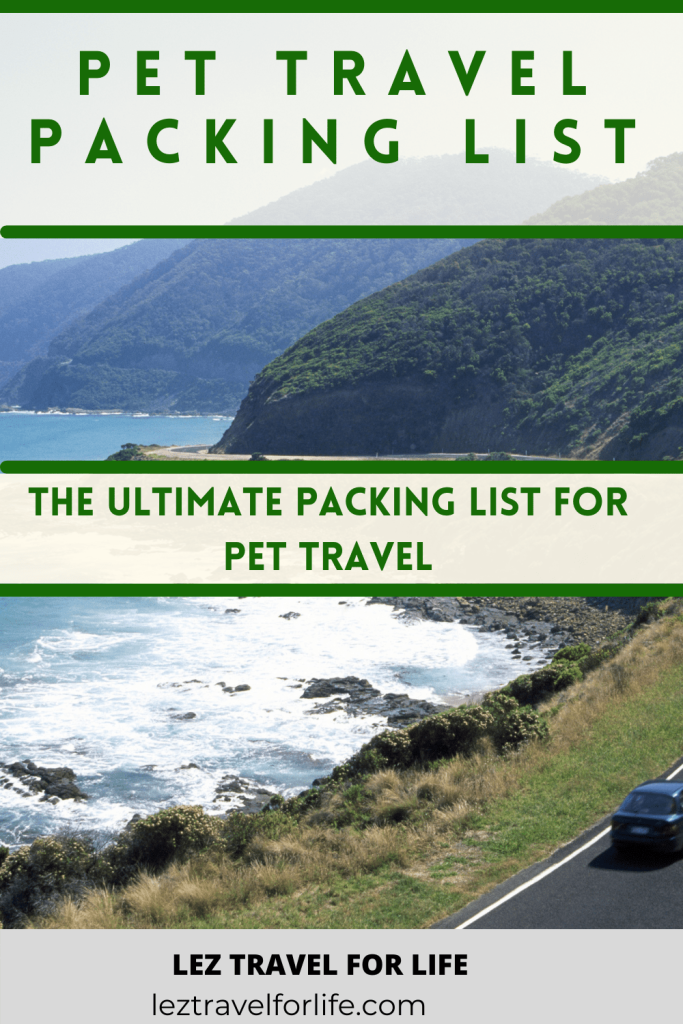 Traveling with your pet by car or air? Check out this pet travel packing list for everything you need! #pettravelpackinglist #pettravel #travelwithpet #travelwithdog #travelwithcat #adventurepet