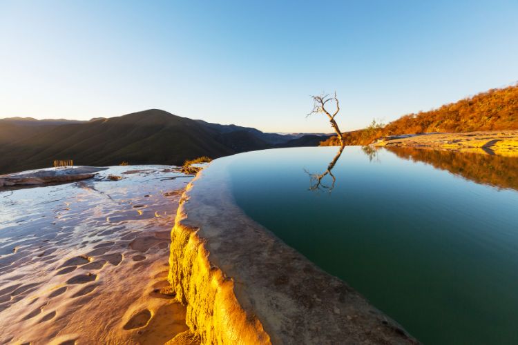 Natural hot spring of Hierve El Agua